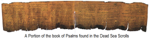 A section of the Book of Psalms found in the Dead Sea Scrolls.